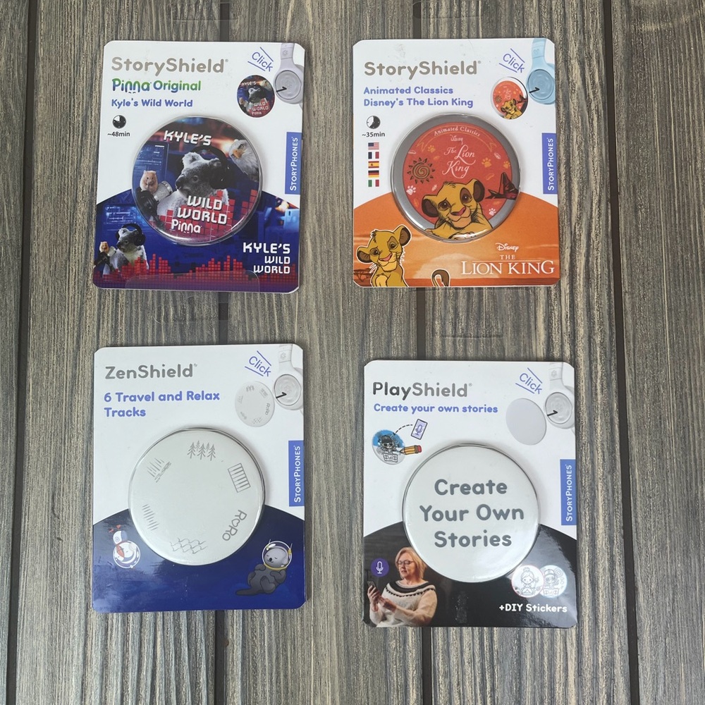 NEW Story Phones Story Shield Set of 4 - The Lion King, Kyle's Wild World, Etc.